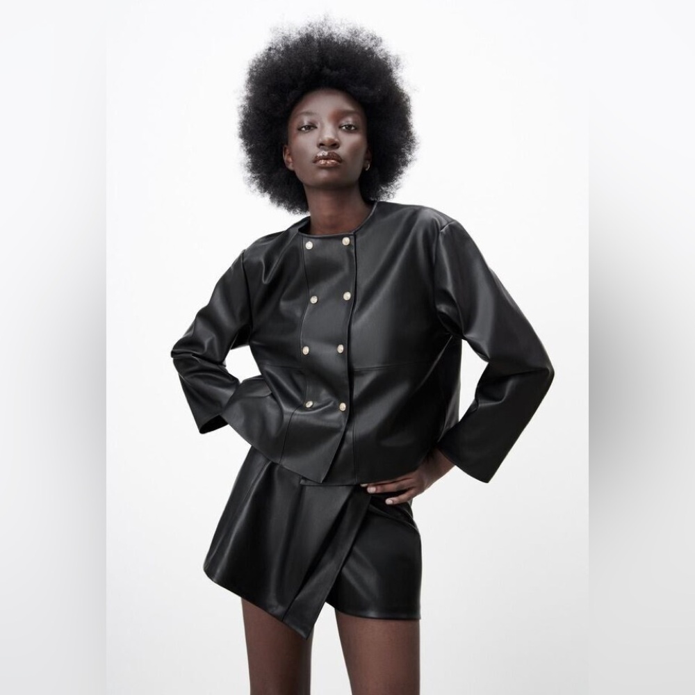 NWOT Zara Faux Leather Blazer